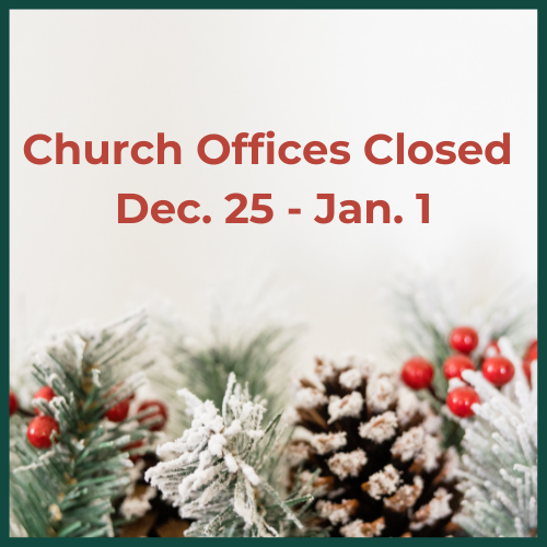church office closed for christmas
